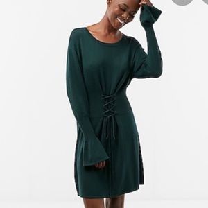 Green corset knit dress